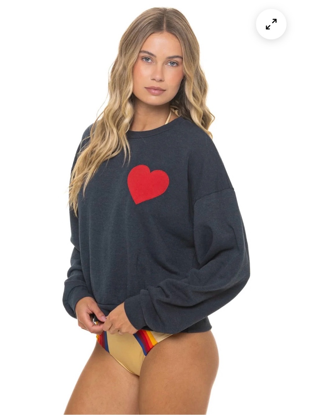 NWT Qviator Nation Heart Crew sweatshirt - Picture 2 of 6